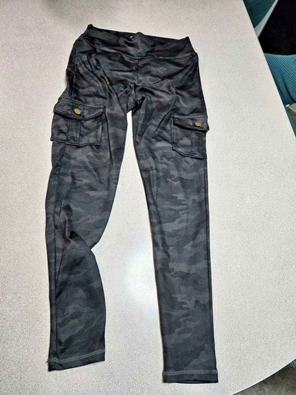 Camo Cargo Leggings Black